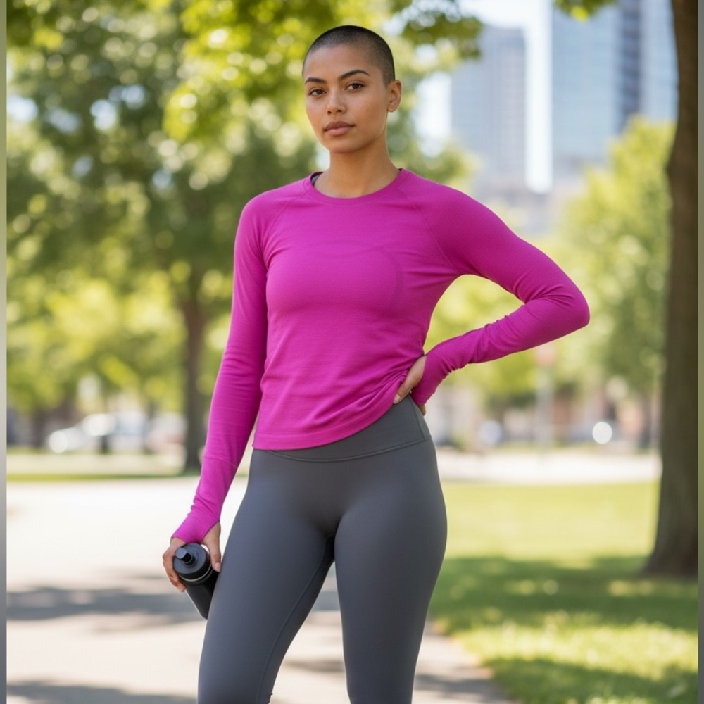 Lululemon Swiftly Tech Cropped Long-Sleeve Pink Sz 6